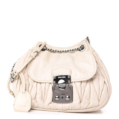 Miu Miu Nappa Matelasse Shoulder Bag Bianco 1 of 14