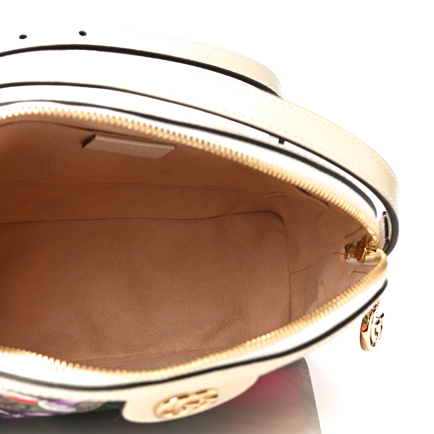Gucci GG Supreme Monogram Flora Web GG Small Ophidia Dome Shoulder Bag White 5 of 12