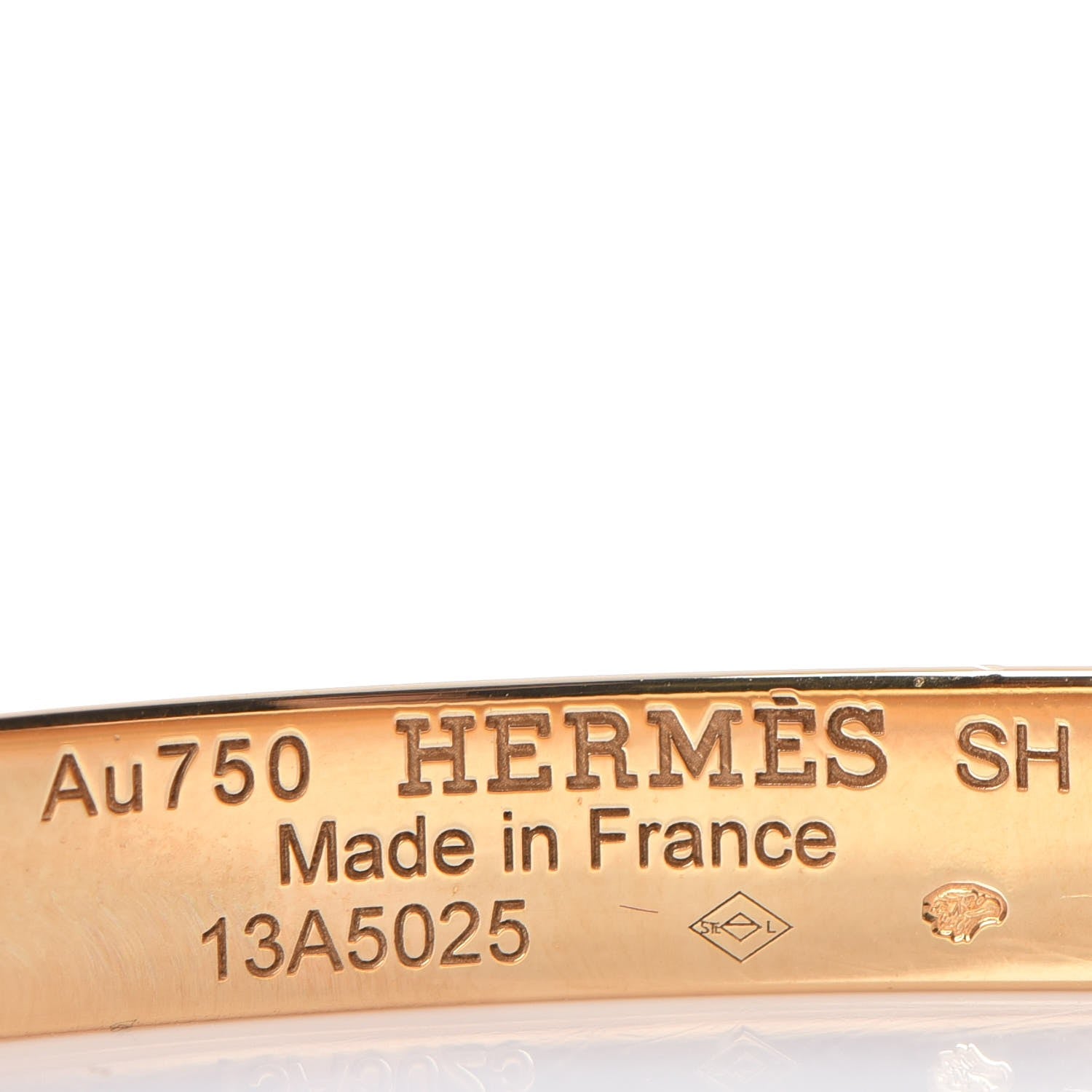 Hermes 18k Yellow Gold Diamond Kelly PM Bangle Small 5 of 6