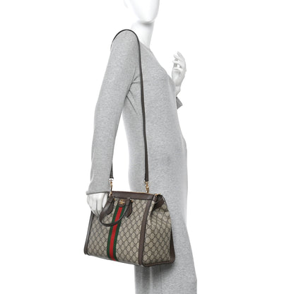 Gucci GG Supreme Monogram Web Medium Ophidia Tote Bag Brown 2 of 10