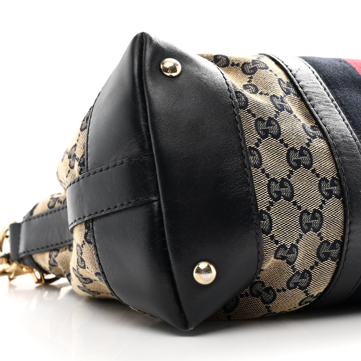 Gucci Monogram Vintage Web Medium Top Handle Bag Beige Blue 9 of 13