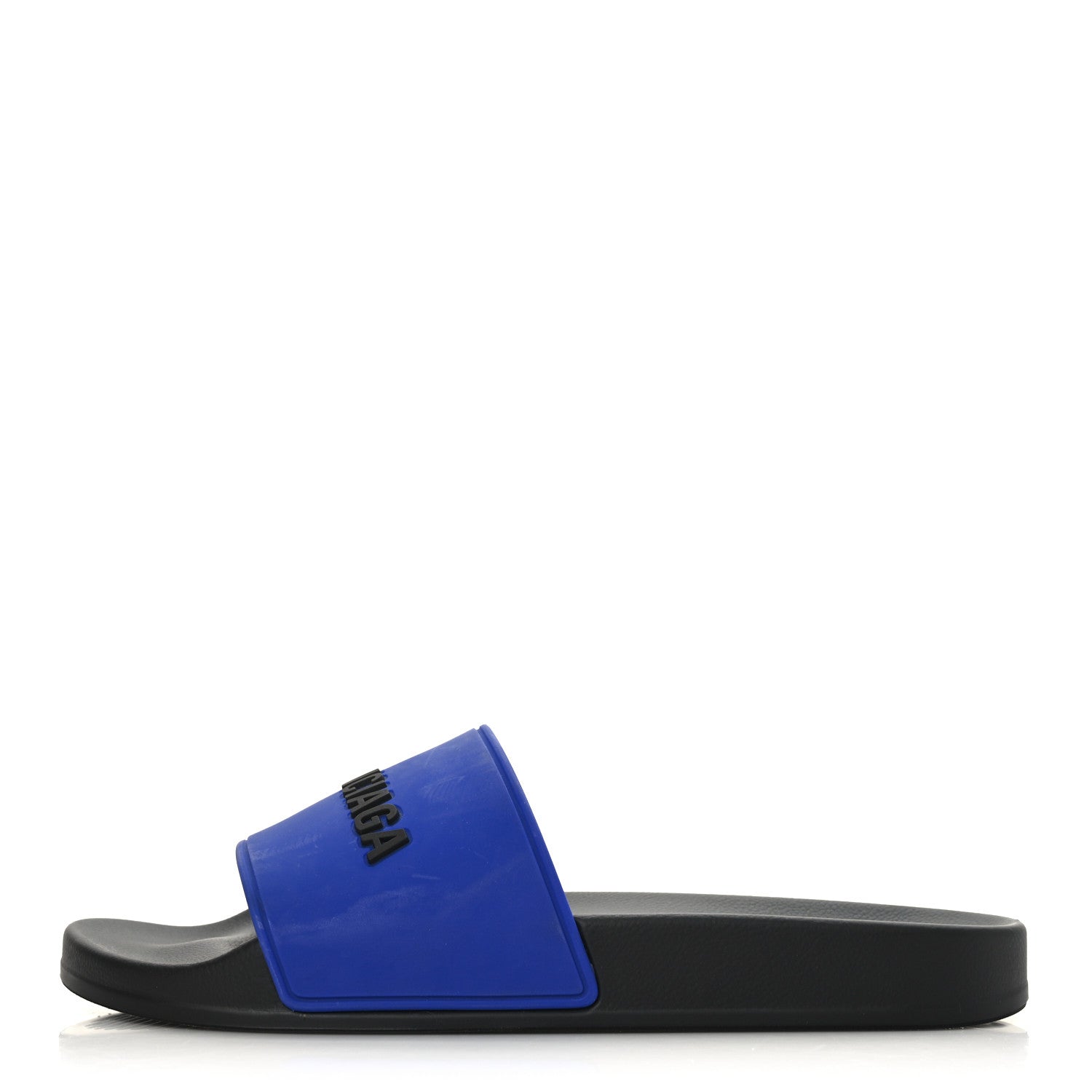 Balenciaga PVC Logo Mens Pool Slide Sandals 39 Blue Black 1 of 6