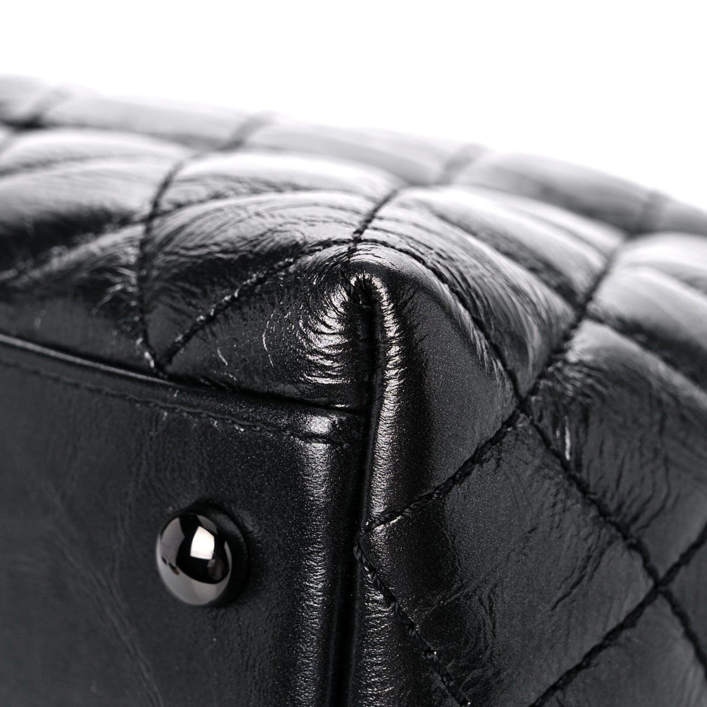 Aged Calfskin Quilted Small Coco Handle Flap So Black