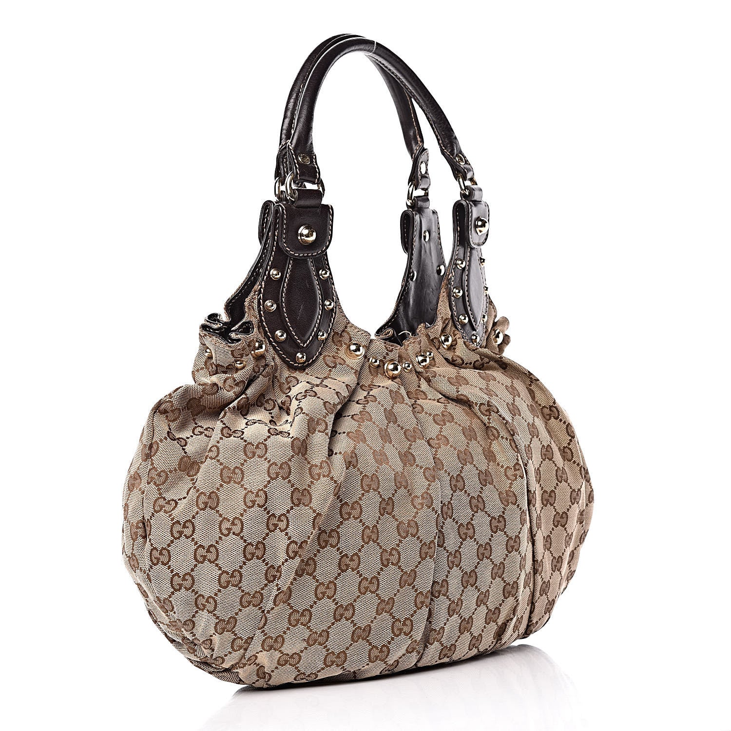 Gucci Monogram Studded Medium Pelham Tote Dark Brown 3 of 16