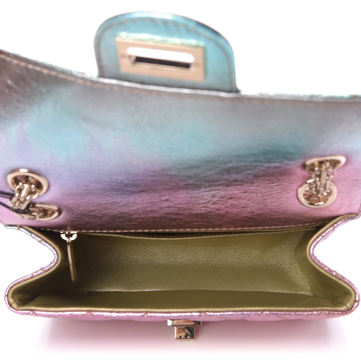 Metallic Goatskin Quilted Mini 2.55 Reissue Flap Multicolor