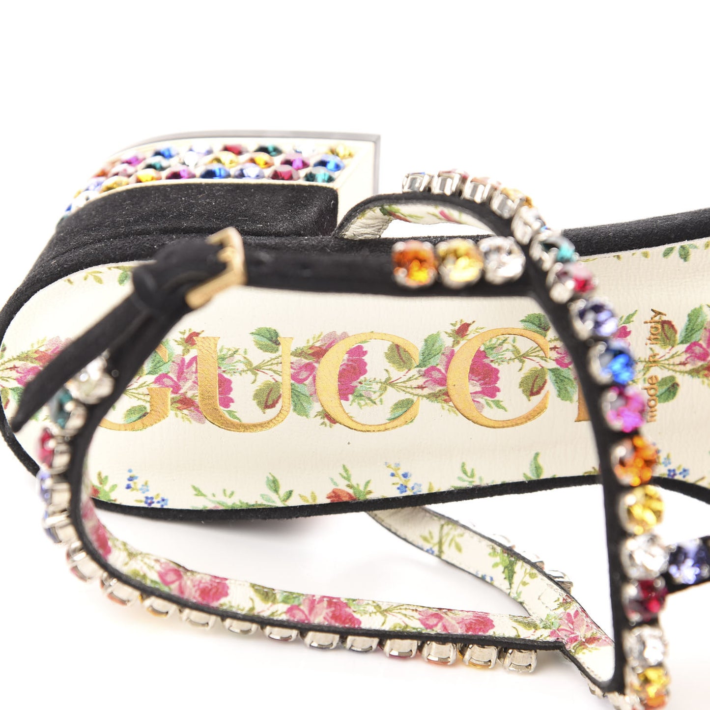 Kid Scamosciato Crystal Mira Platform Sandals 40 Multicolor