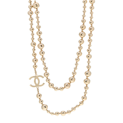 Chanel Metal Bead CC Long Necklace Gold 1 of 5