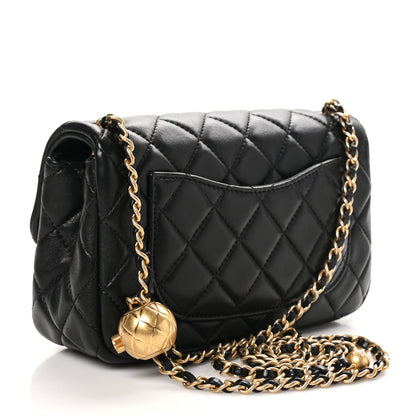Chanel Lambskin Quilted Mini Rectangular Pearl Crush Flap Black 3 of 10