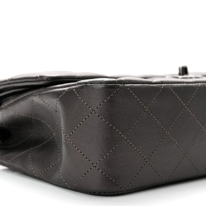 Chanel Metallic Lambskin Quilted Medium Double Flap Pewter 8 of 11