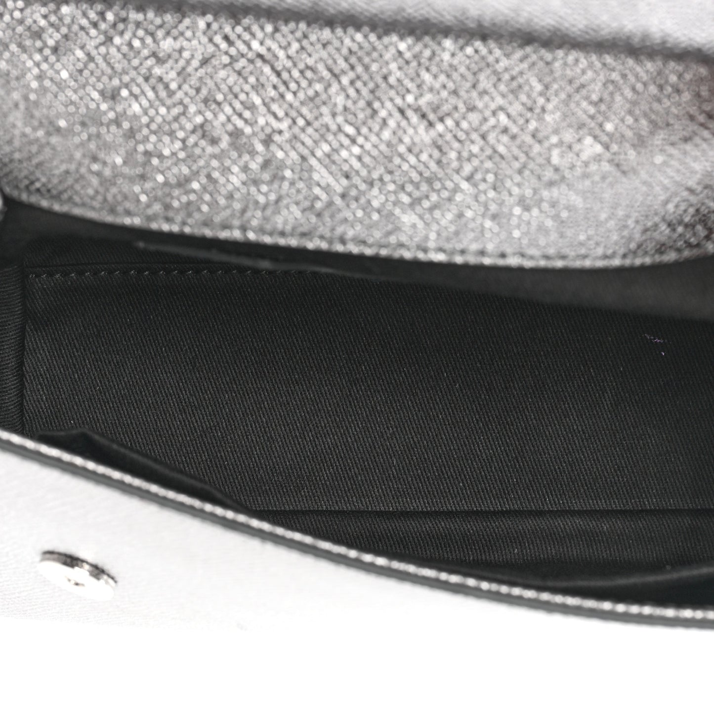 Metallic Dauphine Mini Miss Sicily Satchel Argento