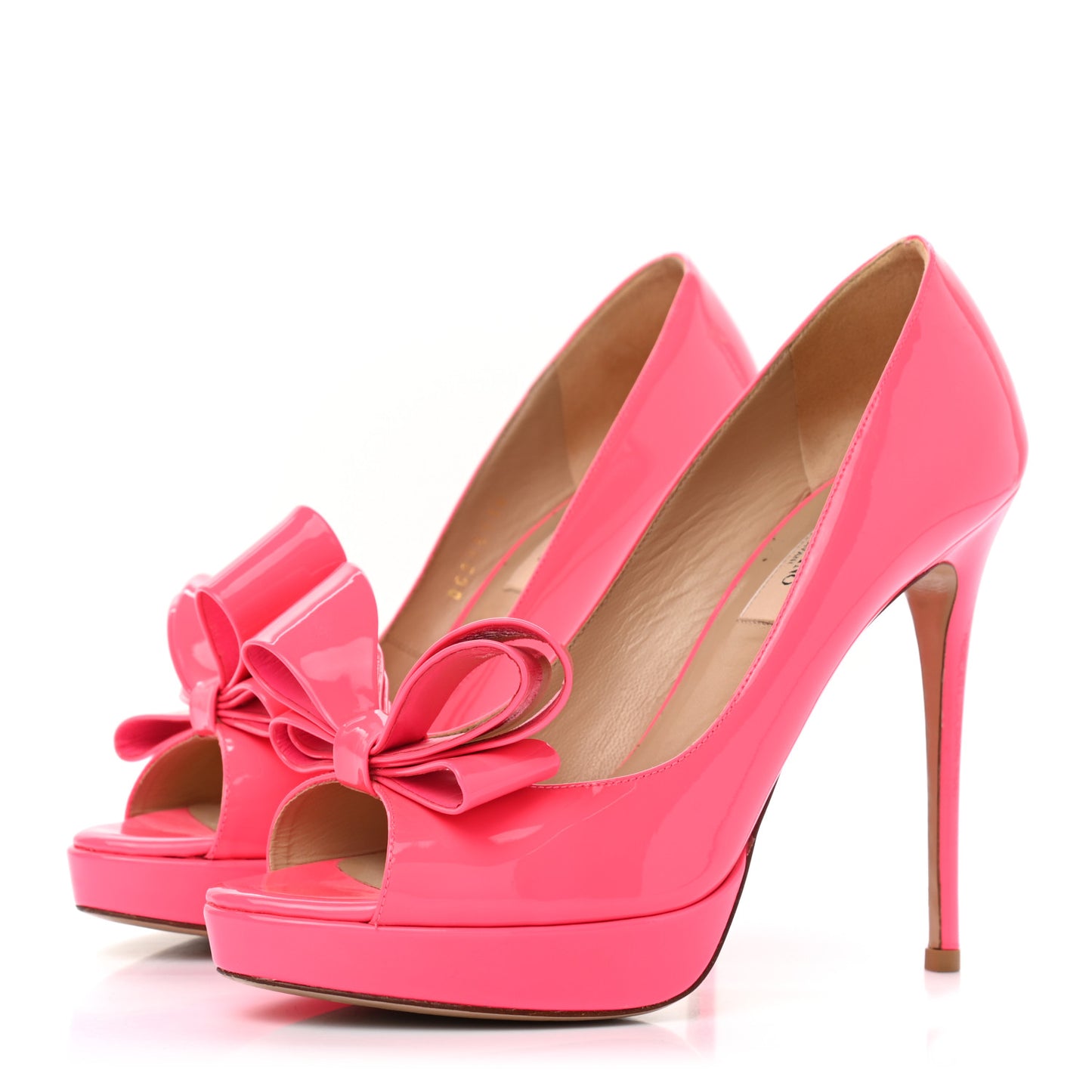 Patent Couture Bow Peep Toe 30/125mm Platform Pumps 38 Peony