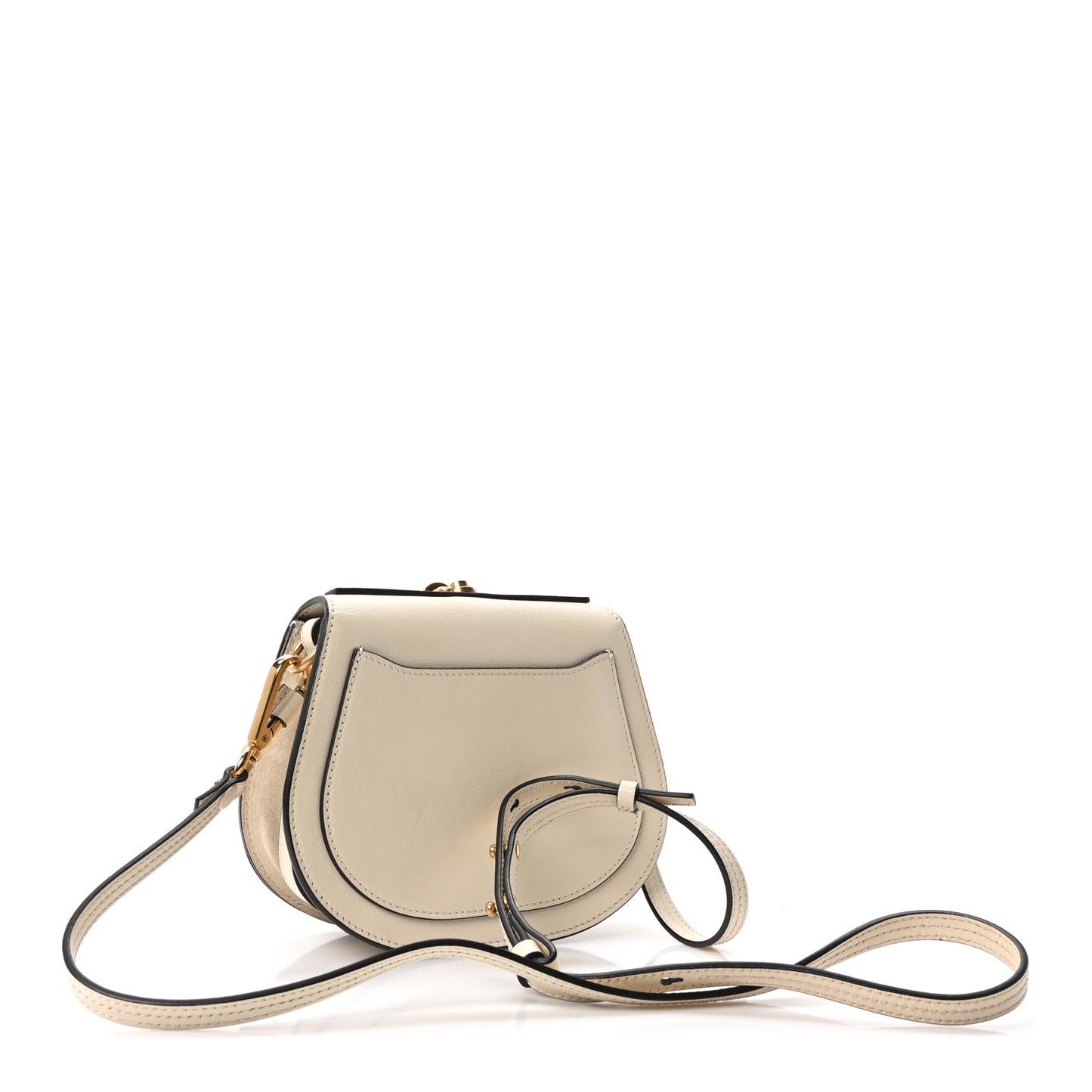 Calfskin Suede Small Nile Bracelet Bag Off White