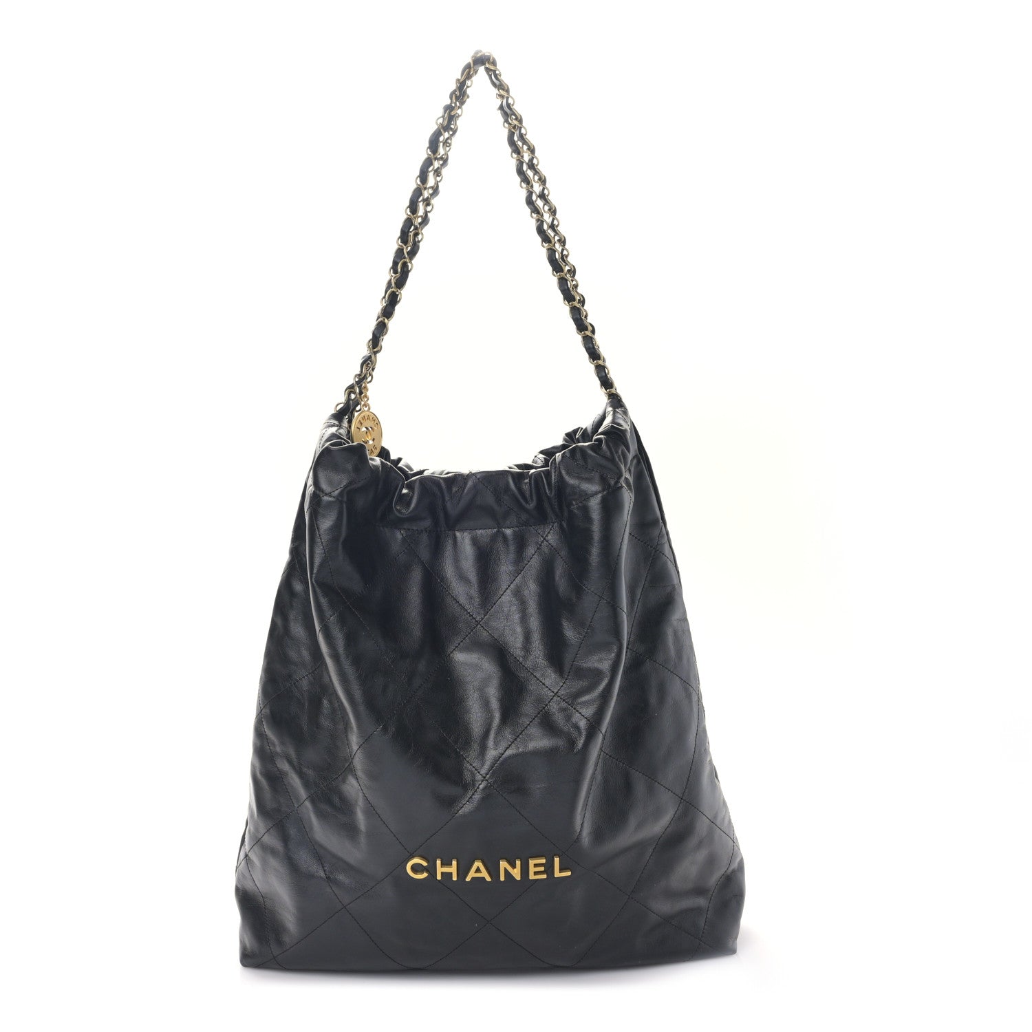 Chanel Shiny Calfskin Quilted Large Chanel 22 Black 2 of 10