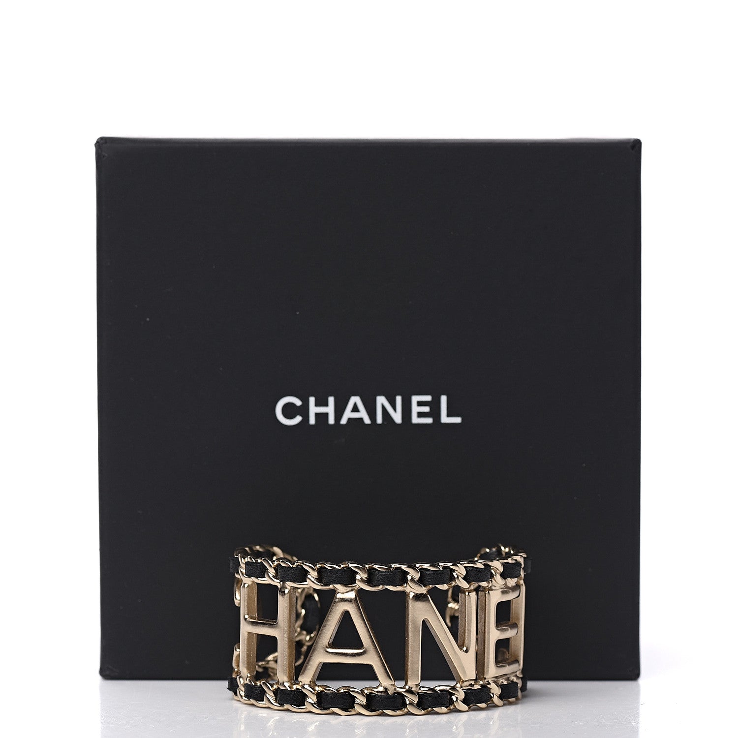 Chanel Lambskin Vintage Allure Cuff Bracelet S Black Gold 6 of 6