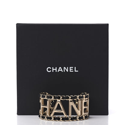 Chanel Lambskin Vintage Allure Cuff Bracelet S Black Gold 6 of 6