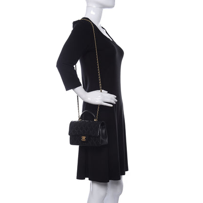 Chanel Lambskin Quilted Mini Top Handle Rectangular Flap Black 2 of 11