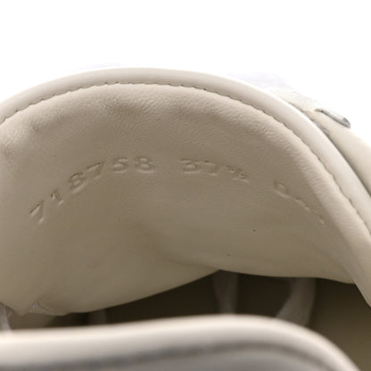 Gucci Calfskin Interlocking G Perforated Womens Ace Sneakers 37.5 White Grey Sky 9 of 10