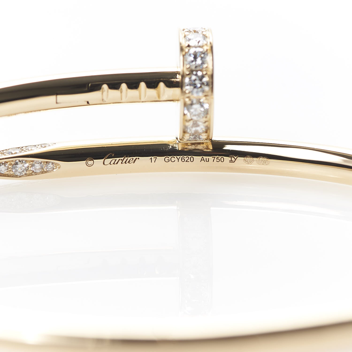 Cartier 18K Yellow Gold Diamond Juste Un Clou Bracelet 17 4 of 5