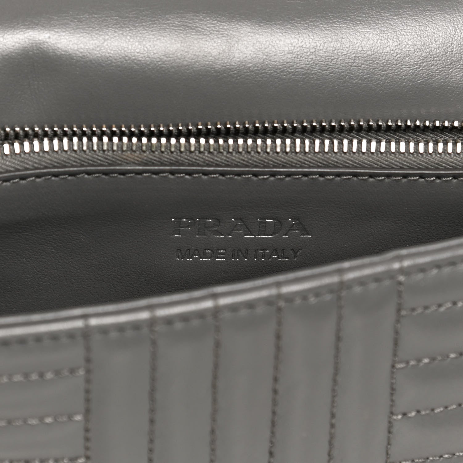Prada Soft Calfskin Impunture Diagramme Flap Crossbody Bag Mercurio 6 of 13