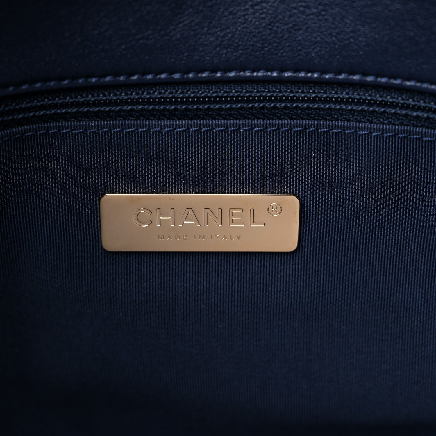 Chanel Lambskin Quilted Large Chanel 19 Flap Navy Blue 6 of 9