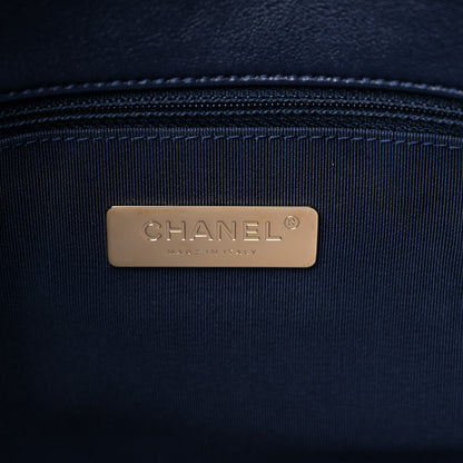 Chanel Lambskin Quilted Large Chanel 19 Flap Navy Blue 6 of 9