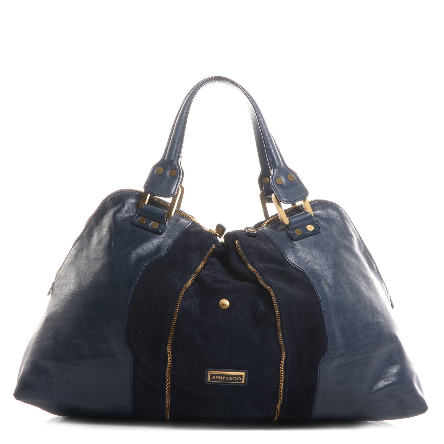 Jimmy Choo Leather Suede Malindi Navy 1 of 7