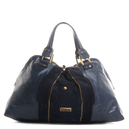 Jimmy Choo Leather Suede Malindi Navy 1 of 7