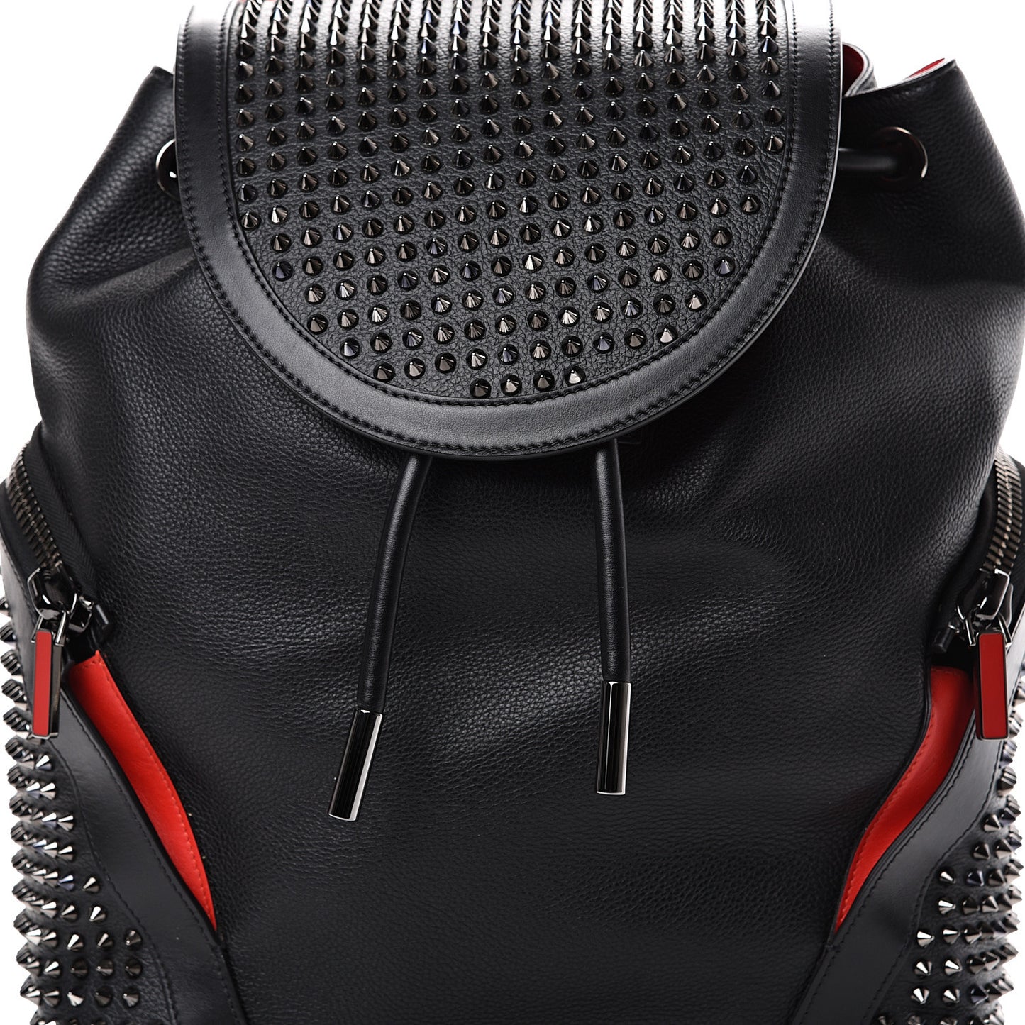 Calfskin Spiked Explorafunk Backpack Black