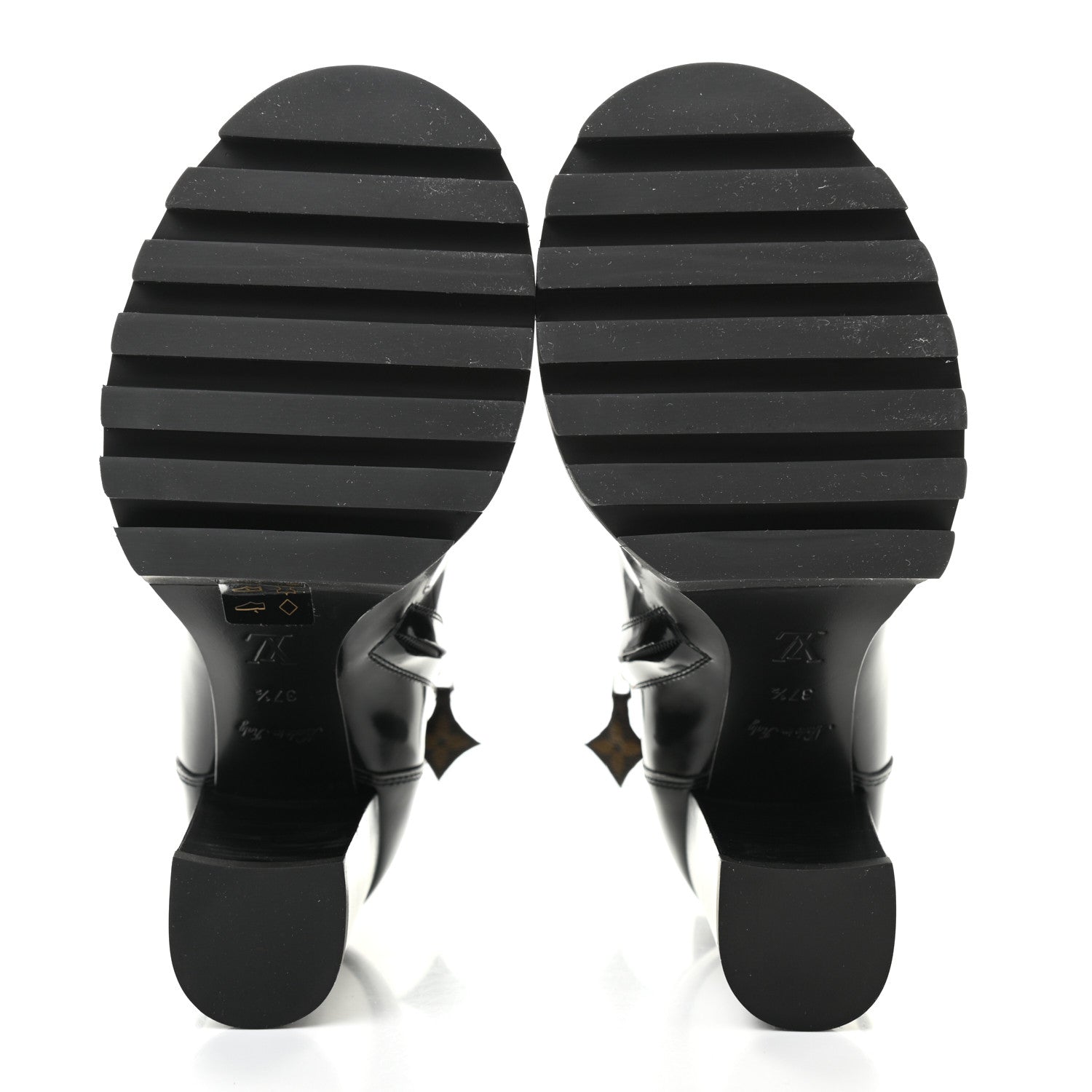 Louis Vuitton Patent Calfskin Monogram Star Trail Ankle Boots 37.5 Black 5 of 7