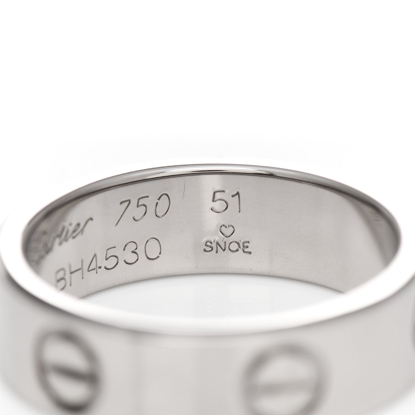 18K White Gold 5.5mm LOVE Ring 51 5.75