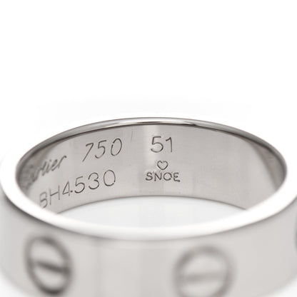 Cartier 18K White Gold 5.5mm LOVE Ring 51 5.75 5 of 5