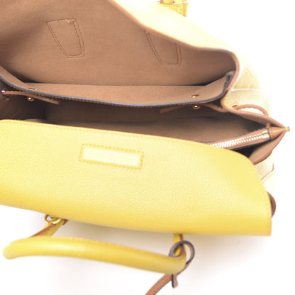 MCM Grained Calfskin Medium Milla Tote Yellow 5 of 8