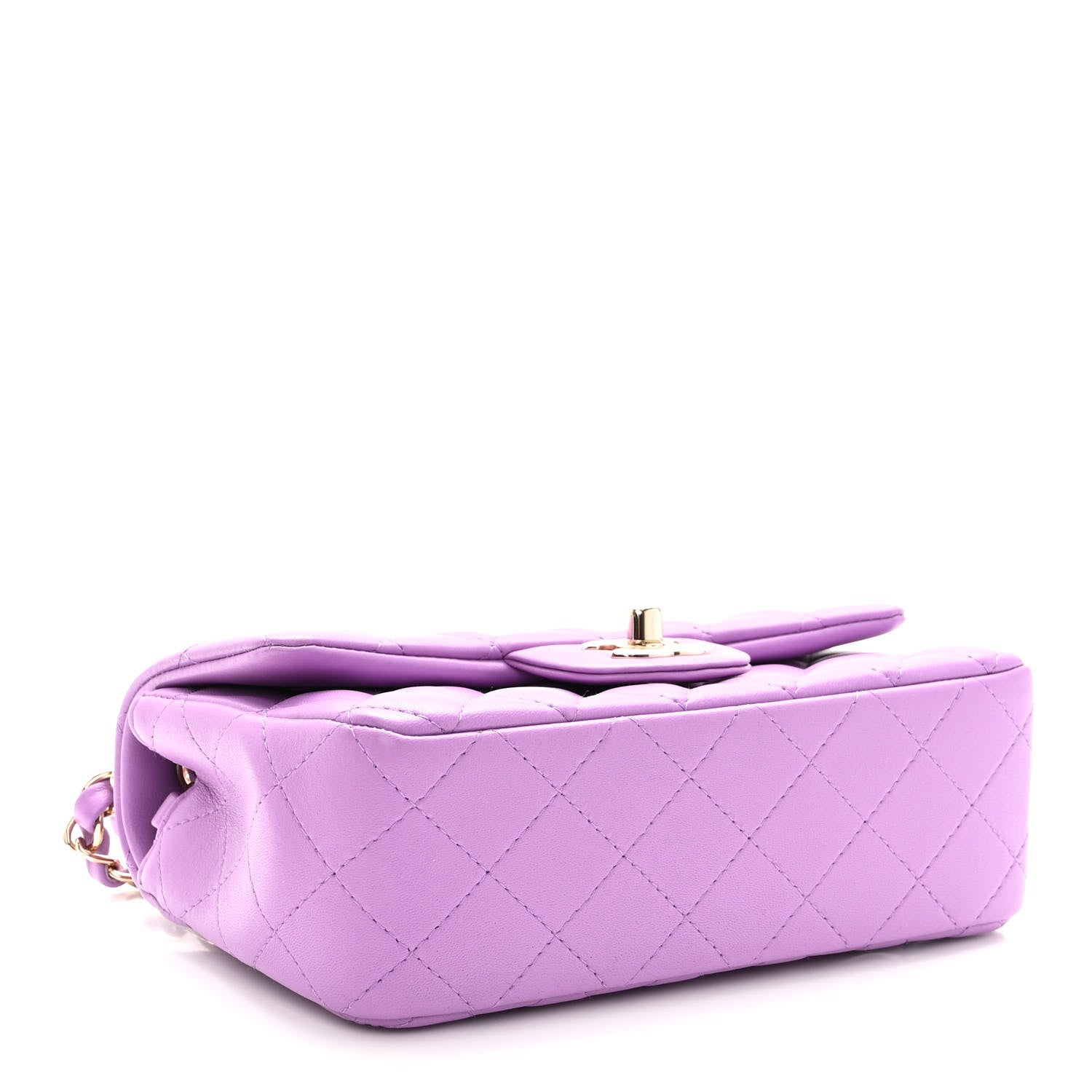 Chanel Lambskin Quilted Mini Rectangular Flap Purple 4 of 10
