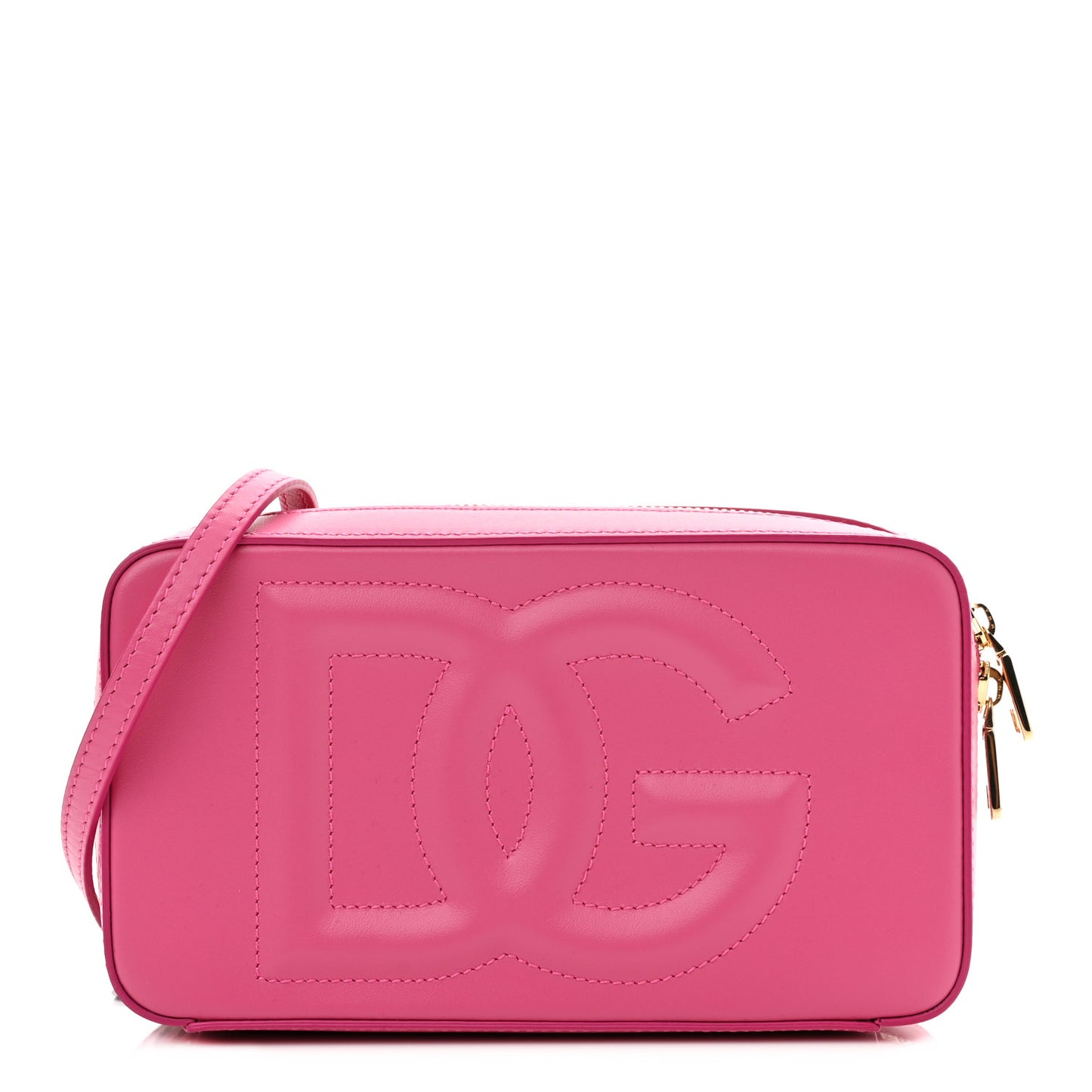 Calfskin DG Logo Zip Clutch Bag Glicine