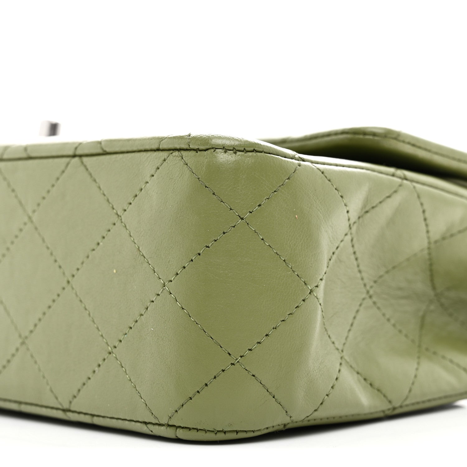 Chanel Lambskin Quilted Medium Double Flap Green 10 of 11