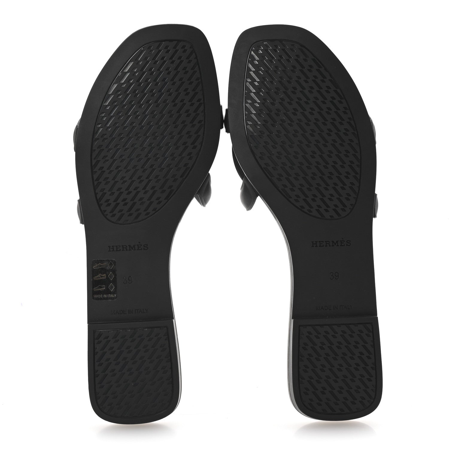 Hermes Rubber Aloha Sandals 39 Black 6 of 8