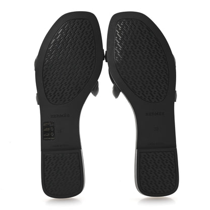 Hermes Rubber Aloha Sandals 39 Black 6 of 8