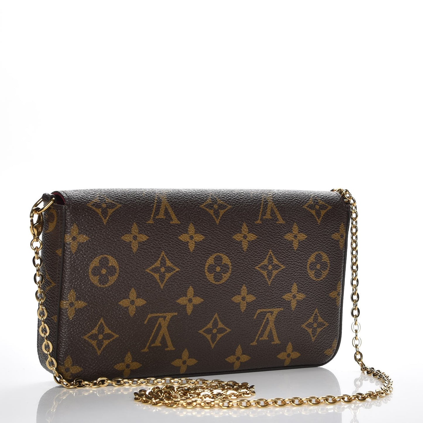 Monogram Pochette Felicie Chain Wallet Fuchsia