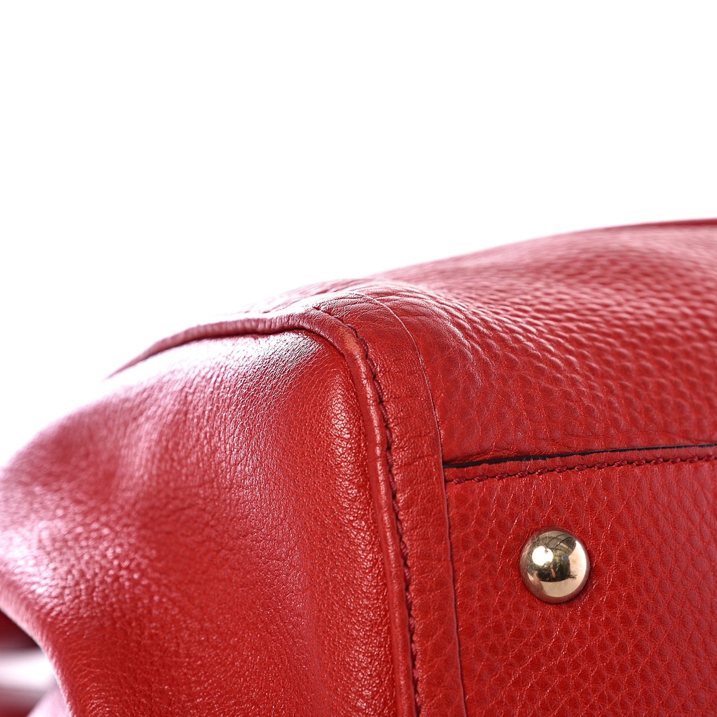 Pebbled Calfskin Medium Soho Shoulder Bag Red