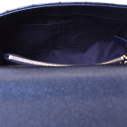 Chanel Iridescent Caviar Quilted Small Coco Handle Flap Dark Blue 5 of 9