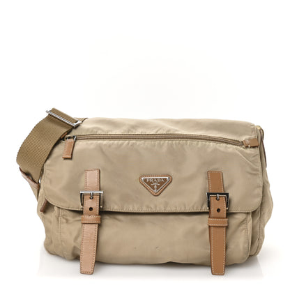 Prada Re-Nylon Vela Saffiano Pocket Double Buckle Messenger Shoulder Bag Cammeo 1 of 11