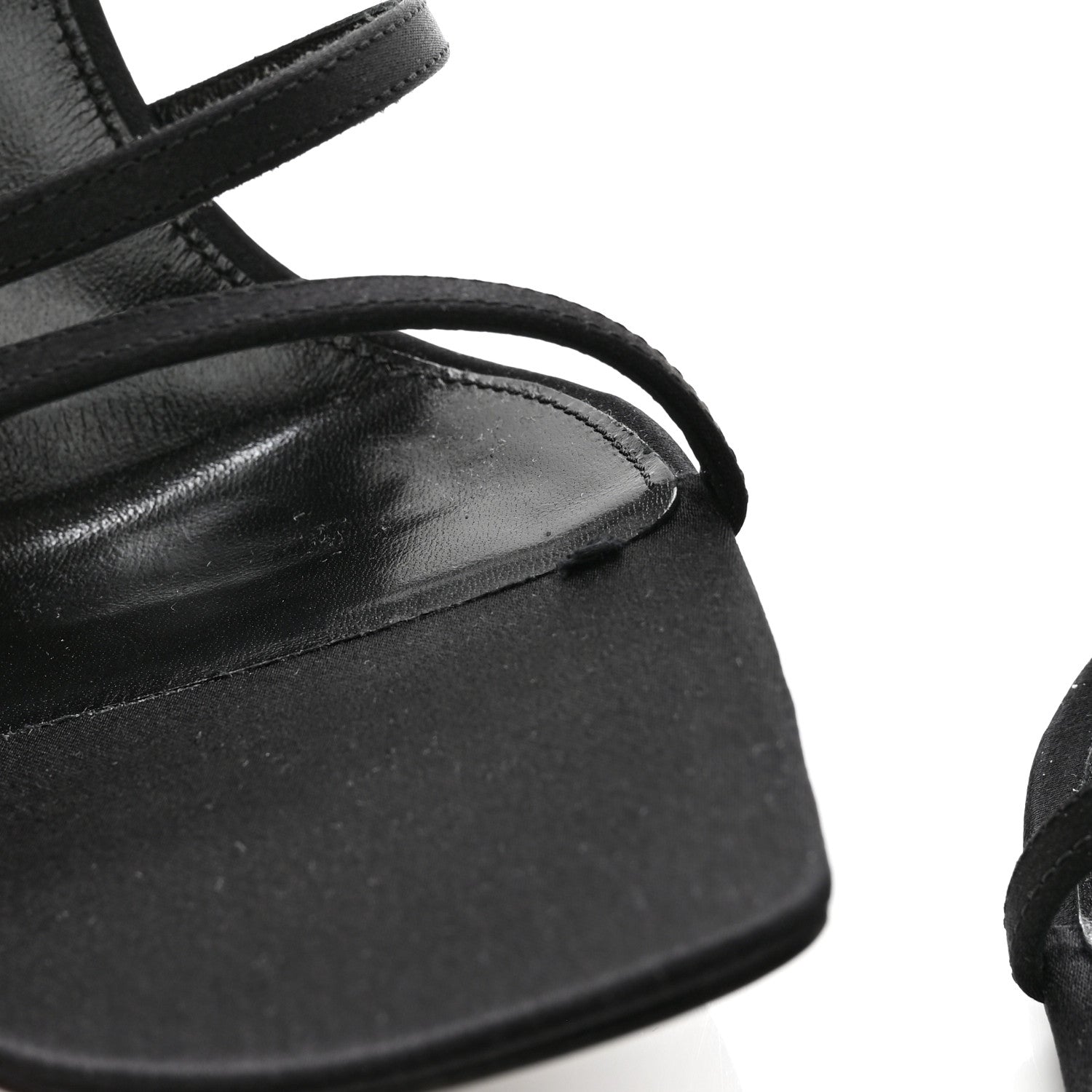 Saint Laurent Crepe Satin Crystal Jerry 110 Sandals 39 Black 9 of 9