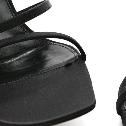 Saint Laurent Crepe Satin Crystal Jerry 110 Sandals 39 Black 9 of 9