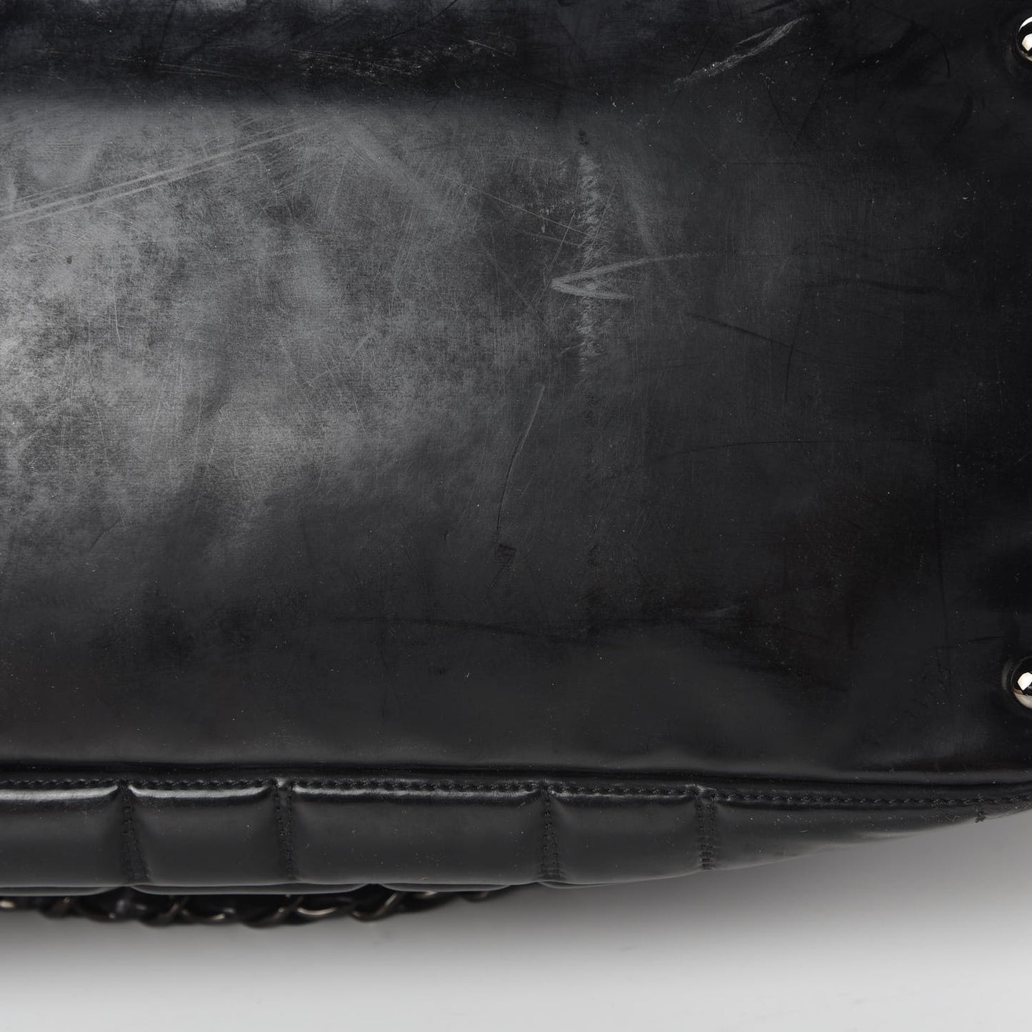Vinyl Quilted Frozen Shopping Tote Black