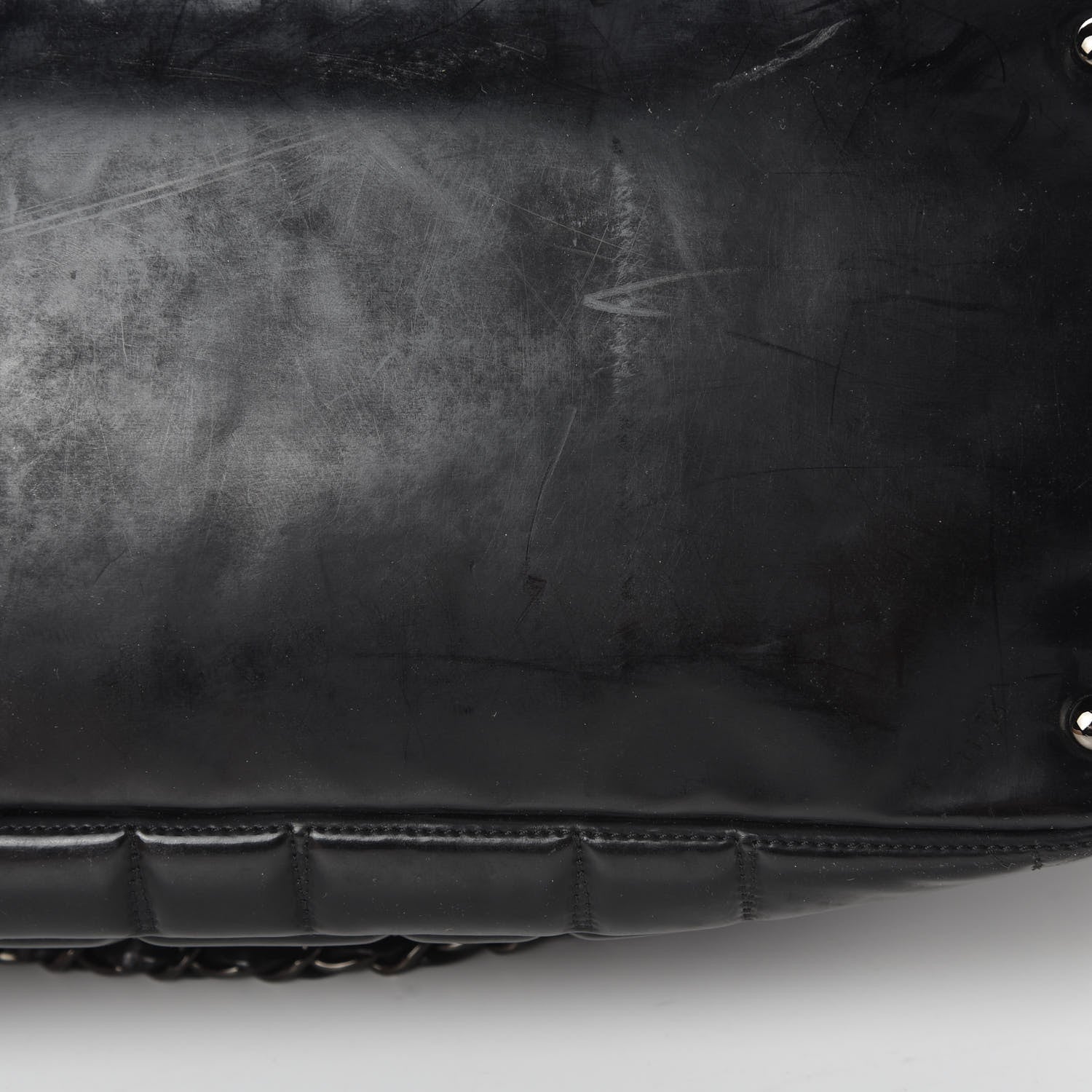 Chanel Vinyl Quilted Frozen Shopping Tote Black 11 of 16