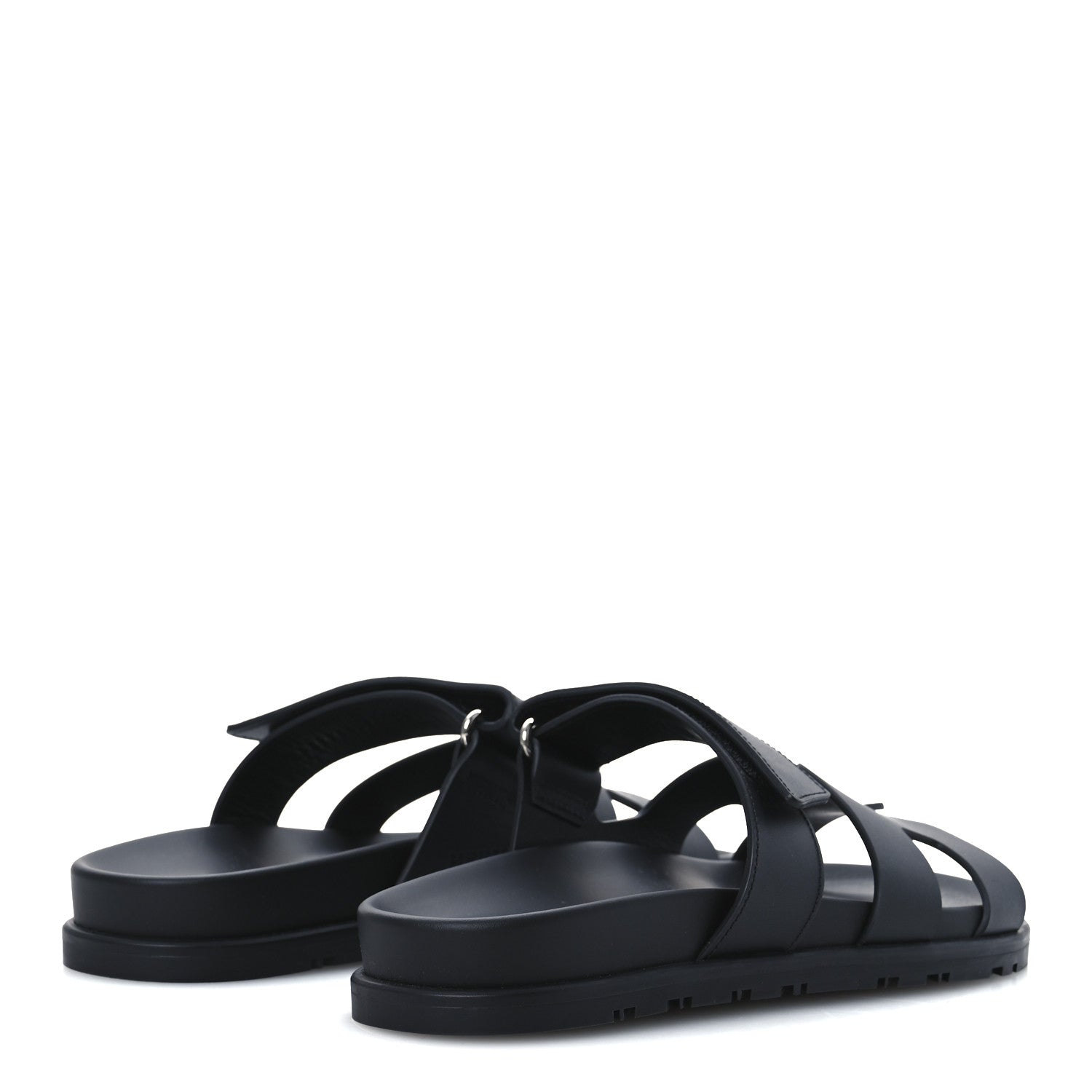 Hermes Calfskin Womens Chypre Sandals 37 Black 5 of 11