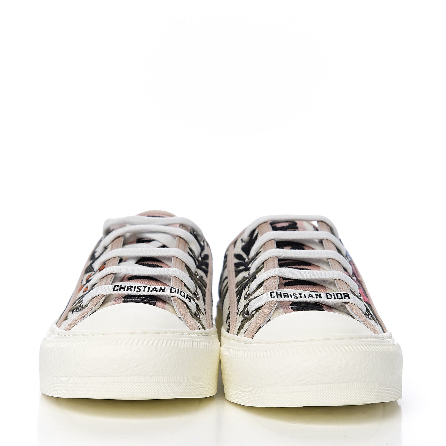 Christian Dior Canvas Rosa Mutabilis Embroidered Womens Walk'N'Dior Low Top Sneakers 36 Multicolor 2 of 9