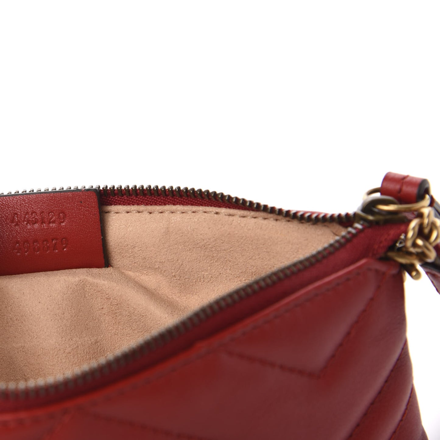 Calfskin Matelasse Mini GG Marmont Chain Bag Hibiscus Red