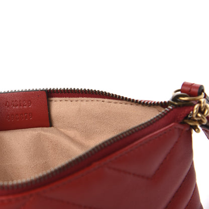 Gucci Calfskin Matelasse Mini GG Marmont Chain Bag Hibiscus Red 6 of 10
