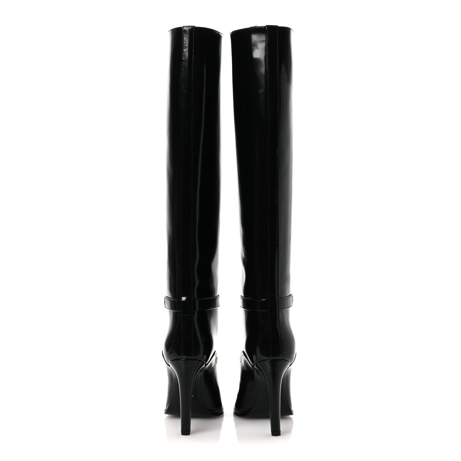 Saint Laurent Patent Calfskin Diane 100 Boots 37 Black 6 of 12